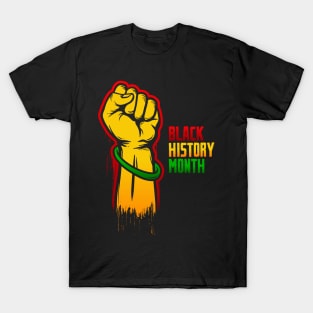 black history month fist colorful T-Shirt